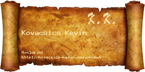 Kovacsics Kevin névjegykártya